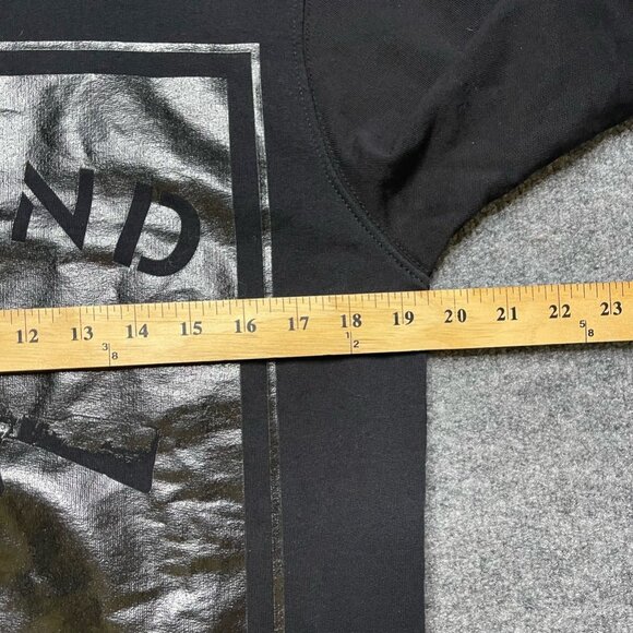 Defend Paris Mens Fleece Sweatshirt Black Crew Neck Long Sleeve Streetwear M - Picture 8 of 10